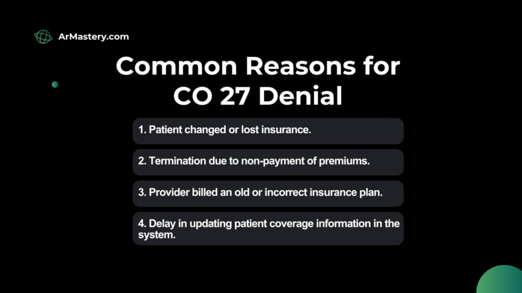 Common Reasons for CO 27 Denials
